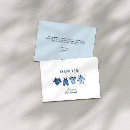 Tarjeta De Agradecimiento Ducha de bebé de vaquero azul - Tema de mezclilla