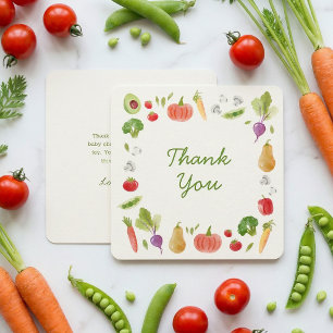 Tarjeta De Agradecimiento Ducha de bebé de verduras de mercado de agricultor