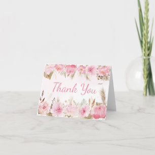 Tarjeta De Agradecimiento Ducha de Bebé Floral Mariposa