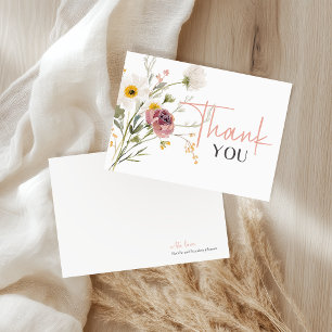 Tarjeta De Agradecimiento Ducha de bebé floral suave de otoño primavera