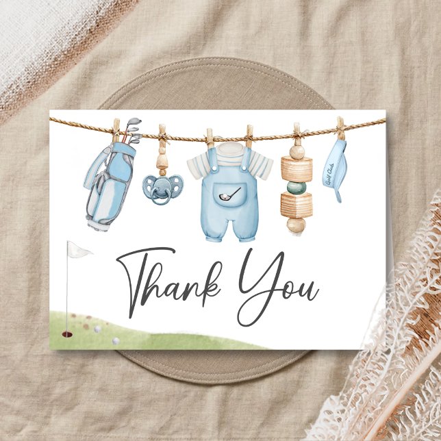 Tarjeta De Agradecimiento Ducha de bebé Golf Little Putter (A Little Putter Golf Baby Shower Thank You Card)
