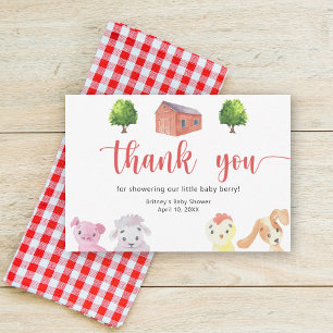 Tarjeta De Agradecimiento Ducha de bebé granja - gracias