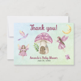 Tarjeta De Agradecimiento Ducha de bebé Hada pequeña Gracias por venir 