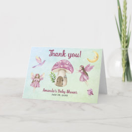 Tarjeta De Agradecimiento Ducha de bebé Hada pequeña Gracias por venir 