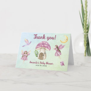 Tarjeta De Agradecimiento Ducha de bebé Hada pequeña Gracias por venir
