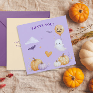 Tarjeta De Agradecimiento Ducha de Bebé Halloween Boo