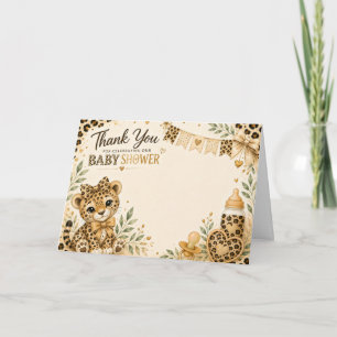 Tarjeta De Agradecimiento Ducha de bebé leopardo gracias