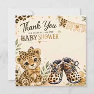 Tarjeta De Agradecimiento Ducha de bebé leopardo gracias