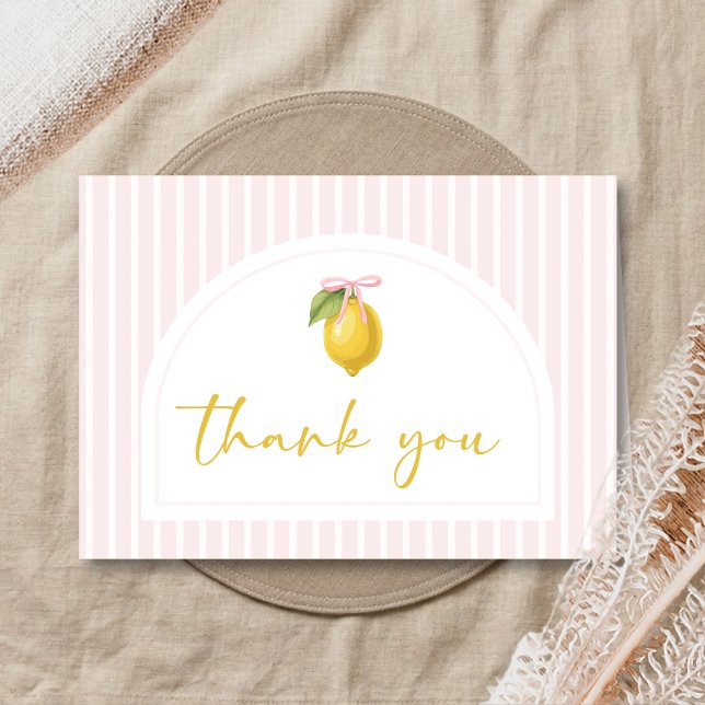 Tarjeta De Agradecimiento Ducha de Bebé Limón Ciao (Lemon Ciao Baby Shower Thank You Card)