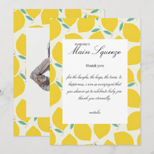 Tarjeta De Agradecimiento Ducha de Bebé Limón Citrus La Principal Atracción