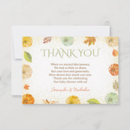 Tarjeta De Agradecimiento Ducha de bebé Little Pumpkin Otoño