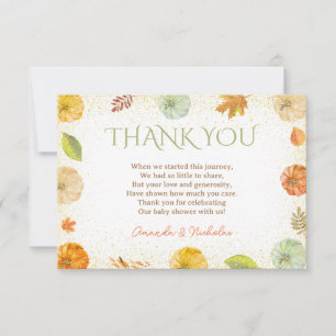 Tarjeta De Agradecimiento Ducha de bebé Little Pumpkin Otoño