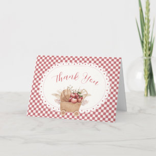 Tarjeta De Agradecimiento Ducha de bebé Manzana De Nuestro Ojo Boho Gingham