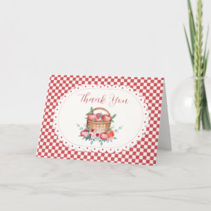 Tarjeta De Agradecimiento Ducha de bebé Manzana De Nuestro Ojo de Gingham Ro