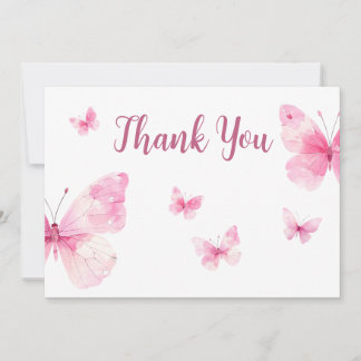 Tarjeta De Agradecimiento Ducha de Bebé Mariposa Pequeña