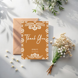 Tarjeta De Agradecimiento Ducha de bebé mexicana Cielito lindo terracota