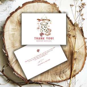 Tarjeta De Agradecimiento Ducha de bebé niña minimalista boho en tendedero