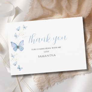 Tarjeta De Agradecimiento Ducha de bebé niño azul Mariposa Pequeña