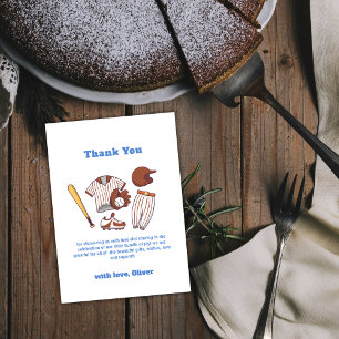 Tarjeta De Agradecimiento Ducha de bebé niño béisbol Little Slugger moderno