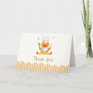 Tarjeta De Agradecimiento Ducha de Bebé Niño Chef Patito Caprichoso