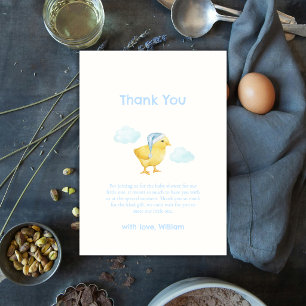 Tarjeta De Agradecimiento Ducha de bebé Niño Cielo Azul Nube Pollo Pequeño