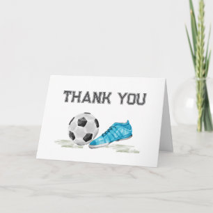 Tarjeta De Agradecimiento Ducha de bebé niño de fútbol Sport All Star acuare