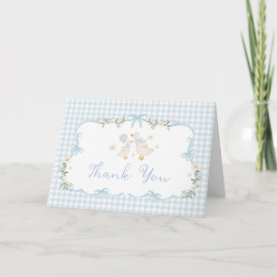 Tarjeta De Agradecimiento Ducha de bebé niño de ganso tonto azul