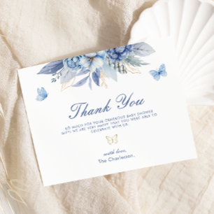 Tarjeta De Agradecimiento Ducha de bebé niño mariposa pequeña