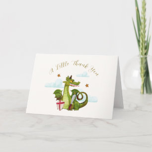Tarjeta De Agradecimiento Ducha de Bebé Nube Estrella Dragón Mítico Boho
