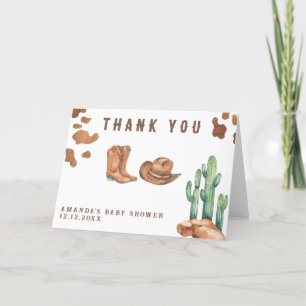 Tarjeta De Agradecimiento Ducha de bebé para pequeño vaquero Gracias