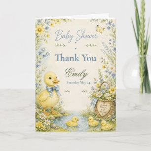 Tarjeta De Agradecimiento Ducha de Bebé Patito