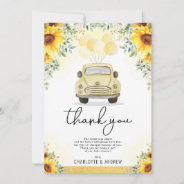 Tarjeta De Agradecimiento Ducha de bebé por cuarentena de girasoles frescos