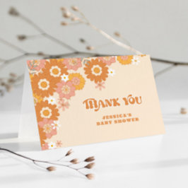 Tarjeta De Agradecimiento Ducha de bebé retro groovic