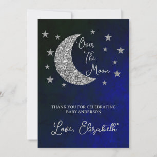 Tarjeta De Agradecimiento Ducha de Bebé Sobre La Luna
