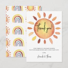 Tarjeta De Agradecimiento ducha de bebé sunshine