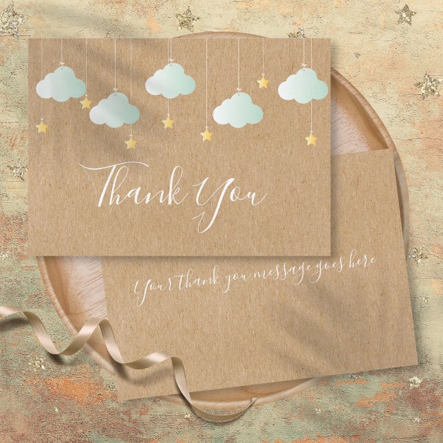 Tarjeta De Agradecimiento Ducha de bebé Twinkle Twinkle Little Star (Twinkle Twinkle Little Star Baby Shower Thank You Card)