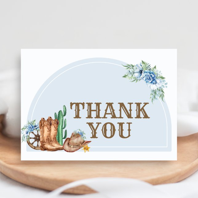 Tarjeta De Agradecimiento Ducha de Bebé Vaquero (A Little Cowboy Baby Shower Thank You Card)