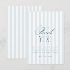 Tarjeta De Agradecimiento Ducha de Boda de Rayas Azules Atemporales