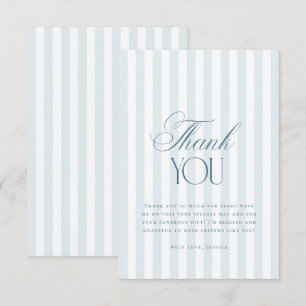 Tarjeta De Agradecimiento Ducha de Boda de Rayas Azules Atemporales