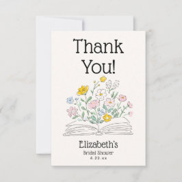 Tarjeta De Agradecimiento Ducha de Boda Floral Caprichosa Un Nuevo Capítulo