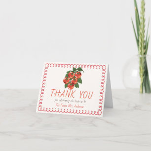 Tarjeta De Agradecimiento Ducha de Boda Italiana Tomate Rojo That's Amore