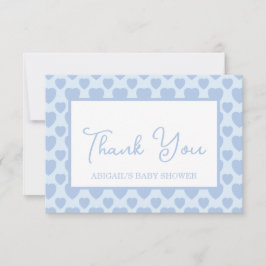 Tarjeta De Agradecimiento Ducha de Corazones Azules para Bebé