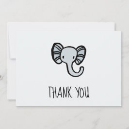 Tarjeta De Agradecimiento Ducha de elefante azul lindo