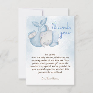 Tarjeta De Agradecimiento ducha de elefante safari bebé niño