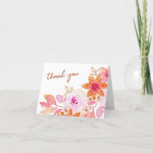 Ducha de flores naranja rosa boho doblada