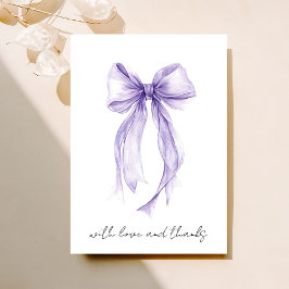 Tarjeta De Agradecimiento Ducha de Novia Acuarela Arcoiris Coqueta Púrpura