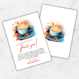 Tarjeta De Agradecimiento Ducha de Novia Amor Floral Azul está Preparando Ca