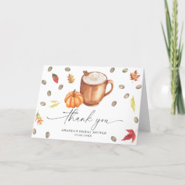 Tarjeta De Agradecimiento Ducha de novia café calabaza Gracias 