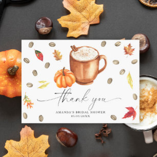 Tarjeta De Agradecimiento Ducha de novia Café Calabaza Gracias 