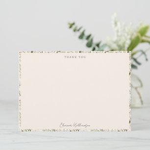Tarjeta De Agradecimiento Ducha de Novia Caprichosa Boho Verdor Follaje
